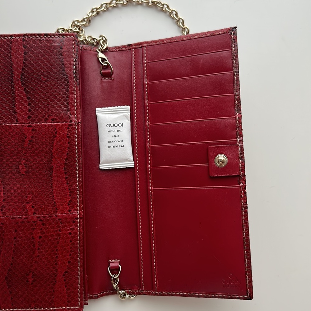 Authentic Gucci python leather wallet on chain - crossbody or clutch - Picture 10 of 10